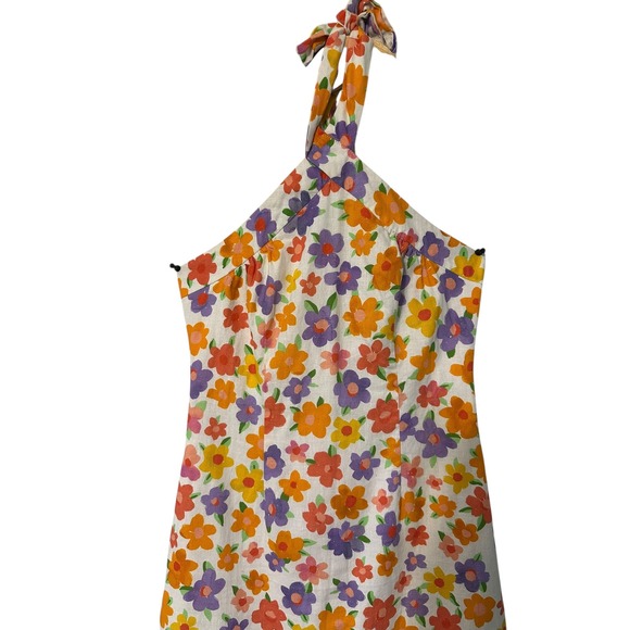 Floral Halter Dress Women's Mini Dress SZ 2 Colorful Sleeveless‎ Summer Party - Picture 3 of 13
